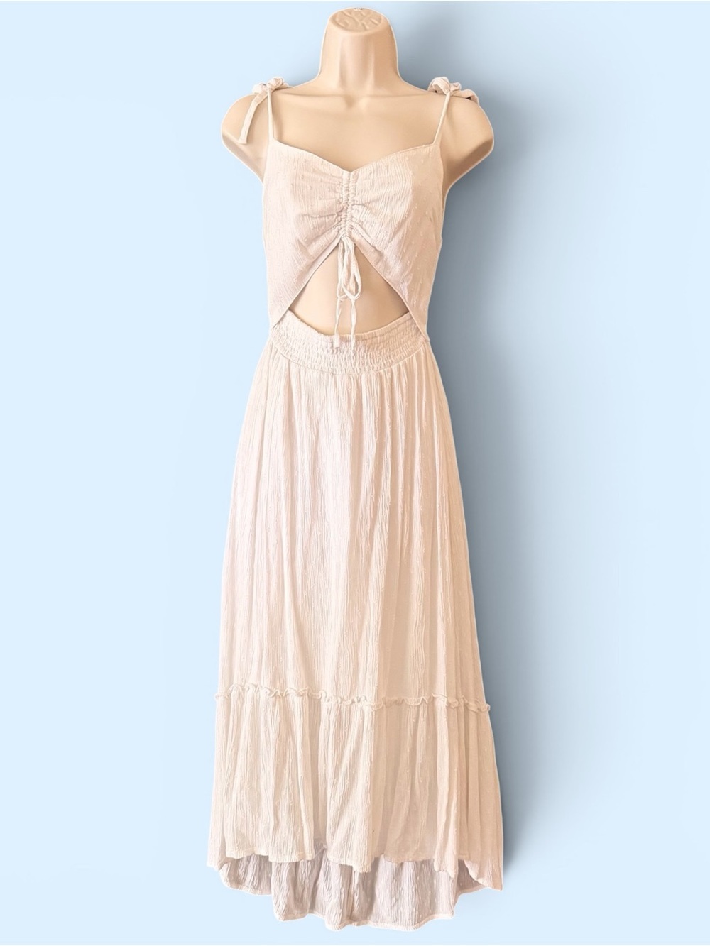 Hollister White Dot High-Low Cut-out Dot Dress Small